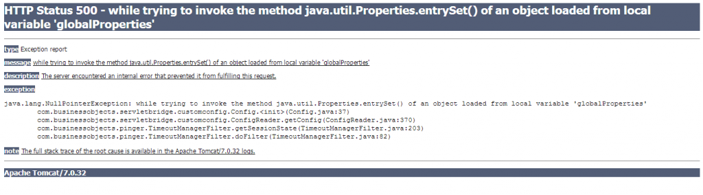 ERROR: HTTP 500 after upgrade of BI or Add-ons